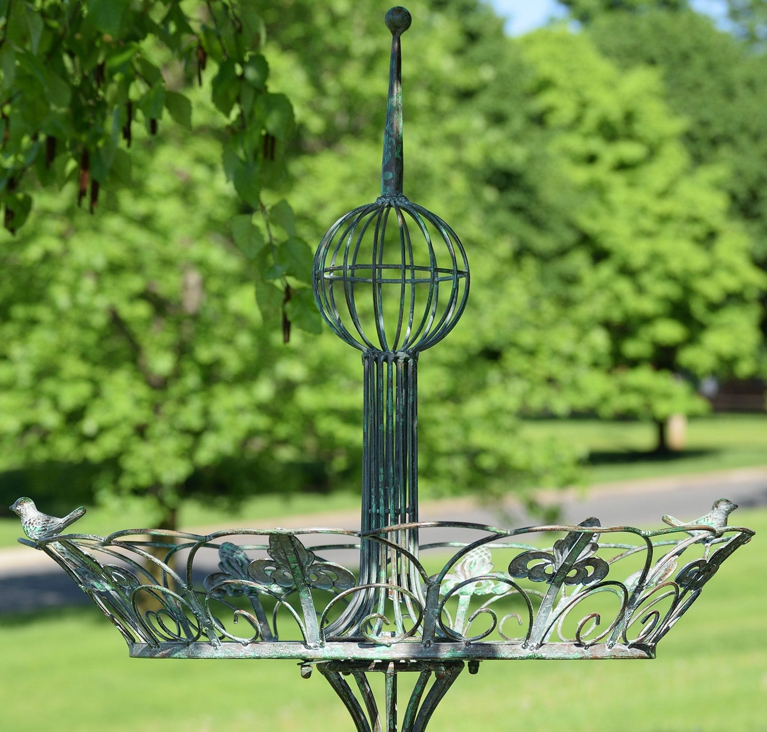 round plant stands indoor 73" Tall Two Tier Round Plant Stand in Verdi Green – Garden Lovers Club
