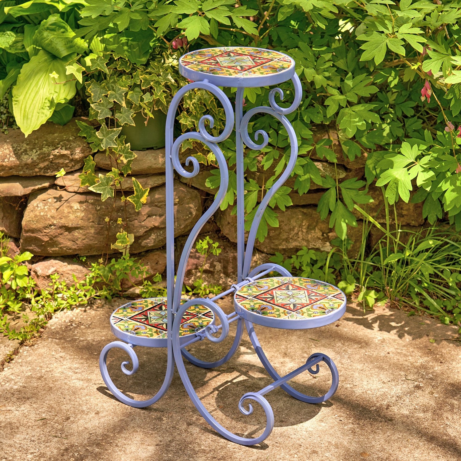ceramic plant stands indoor New Orleans" Mosaic Plant Stand – Garden Lovers Club