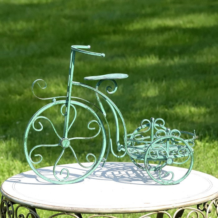 outdoor single pot plant stand One Pot Tricycle Plant Stand in Verdi Green – Garden Lovers Club