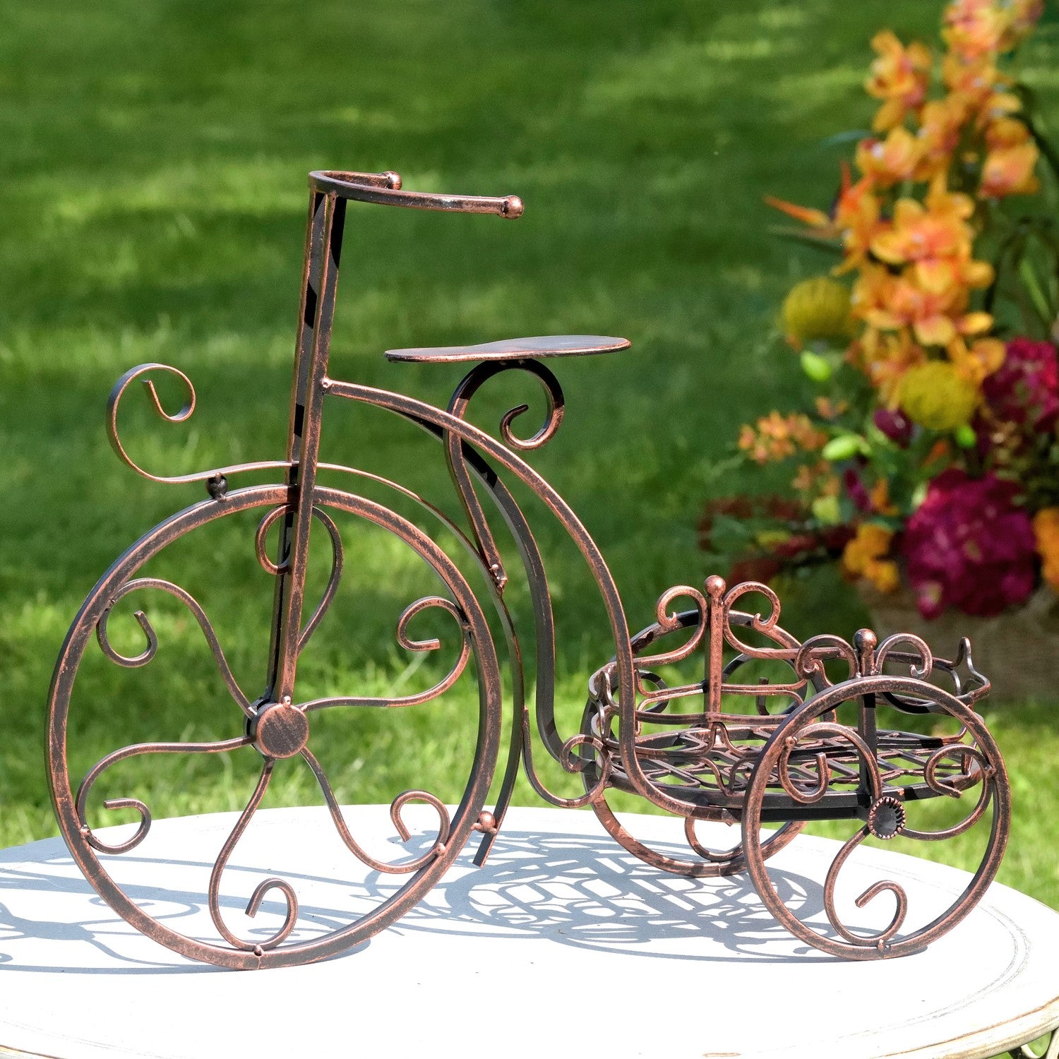 tricycle pot plant holder One Pot Tricycle Plant Stand in Bronze